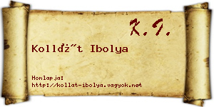 Kollát Ibolya névjegykártya
